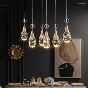 Pendant Lamps Interior Decorative Hanging Lamp Crystal Bubbles Suspension Light Restaurant Bedroom Stair Modern Small Chandelier