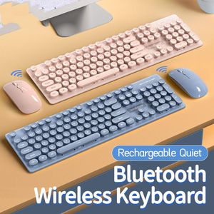 Комбинированная беспроводная клавиатура и мышь Комбинированная полноразмерная Bluetooth-клавиатура со 104 клавишами и портативная беспроводная мышь для ПК с ОС Windows iPad