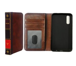Samsung A50 için Flip Deri Cep Telefonu Kılıf Satın Cüzdan Retro İncil Vintage Kitap İş Pouch9465574