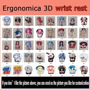 Pads Genshin Impact Tappetino per mouse ergonomico con seni Poggiapolsi Scrivania Bracciolo Tappeto morbido Accessori Kawaii Tappetino anime personalizzato