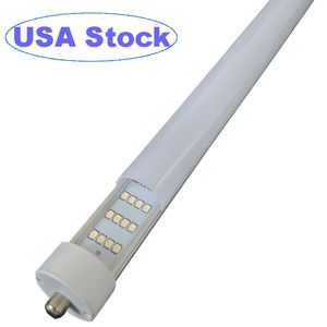 8FT LED-Röhrenleuchten, 144W 18000lm 6500K, T8 FA8 Single Pin LED-Lampen (300W LED-Leuchtstofflampen-Ersatz), 4 Reihen, mattierte milchige Abdeckung Dual-Ended Power usalight