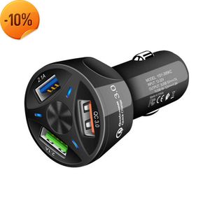 Ny QC3.0 -bil mobiltelefonladdare Tre USB -bil Fast Charge Car Charger 3.1A One Dra Three QC 3.0 Car Acessory för Xiaomi iPhone