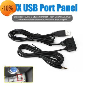 Ny 150 cm Car Dash Flush Mount Aux USB Port Panel Auto Boat Dual USB Extension Cable Adapter för VW Toyota BMW Ford Peugeot -högtalare