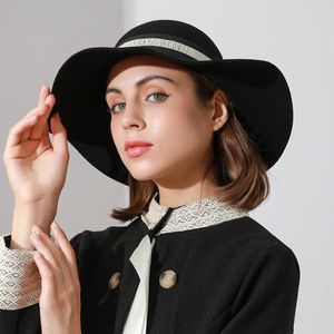 Skąpy brzegowe czapki 2023 Hat Industry Autumn and Winter Woolen Dome Big Top Women's Fashion Trenren