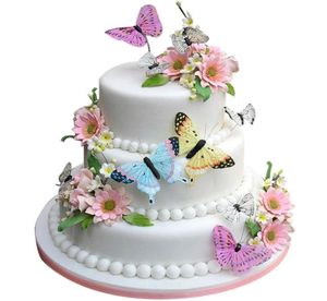 100 st blandade fjärilsblommor ätliga glutinous skiva ris papper tårta cupcake toppers dekoration födelsedag bröllop verktyg9133698