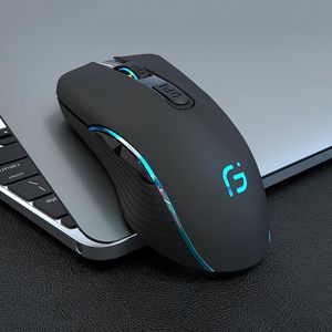 Combos kuwfi mouse sem fio bluetooth 4.0 mouse recarregável de 2,4 GHz de computador silencioso LED iluminado a retomada de jogos ergonômicos para laptop pc