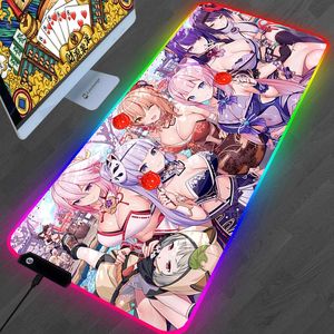 يستريح RGB Genshin Impact Mouse Pad Pad Anime Gaming Mousepad Hu Tao Mausepad Gamer Associor