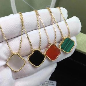 Clover Necklaces 15mm Pendant shell agate titanium steel Plated 18K for Women Valentine's Mother's Day Engagement
