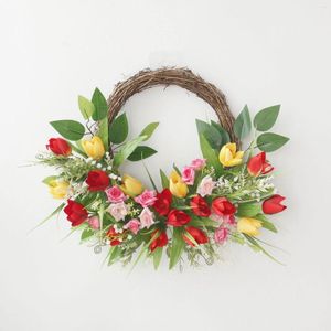 Decorative Flowers 18ft Artifical Flower Garland Wedding Party Table Arch Decor Silk Greenery Base Full Of Rose Leaves