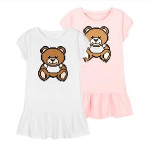 Designer Kids Girl's Dresses Cotton Short Sleeve Toddler Baby Dress Princess Party Gonne Abbigliamento per bambini di lusso