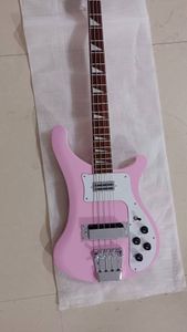 Nya 4 strängar 4003 Pink Electric Bass Guitar 20 Frets Chrome Hårdvara kan anpassas