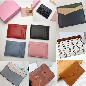 Fashion designer miu women men card holders lady package coin purse lambksin soft leather flowers bag luxury mini wallet black red pink credit card wallets with box