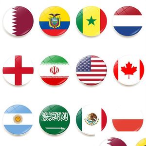 Холодильник магниты времени драгоценные камни Qatar Brazil American Flag Magnetic Sticker Home Decor Drop Delive Garden Dhgd2