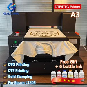 Printers A3 L805 DTF DTG Printer Flatbed Automatic Printer DTF/DTG Multifunction Printer For Cloth Garment Tshirt Inkjet Printing