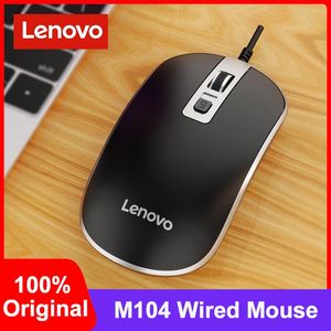 Möss Nya Lenovo M104 Wired Mouse Portable Light Office Gaming Mouse Threesped 1000DPI Hållbar för dator bärbara datortillbehör