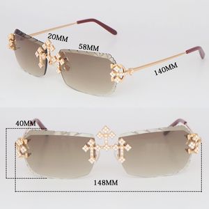 A115 Stones ss Womans 4 Big Carat Diamond Sun Glasses Limited Edition Wire Frame Sonnenbrille Men Woman New Glaes glaes