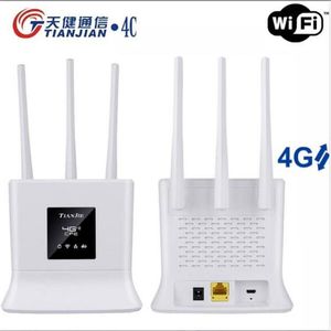 Routrar låst upp 4G Router 2.4G LTE Wireless WiFi High Gain Antennas Modem 300Mbps Mobile Hotspot CPE Dongle+SIM Card Slot RJ45 WAN/LAN