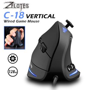 Mouse Zelotes C18 Mouse da gioco verticale 10000 Dpi programmabile 11 pulsanti Mouse da gioco con telecomando ottico USB cablato RGB per PC portatile