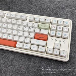 Combos planet tema vit minimalistisk stil personlig engelska keycap xda material sublimering pbt för spelmekaniskt tangentbord