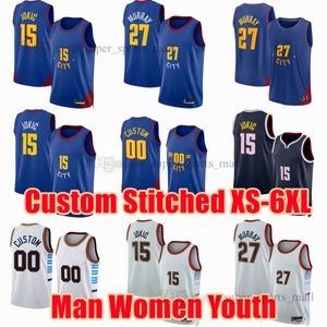 Jokic Jamal Murray Custom Youth Men Stitched XS-6XL Basketball Jersey Aaron Gordon Kentavious Caldwell-Pope Michael Porter White Brown Thomas Gillespie Jackson