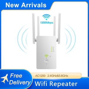 Routery Terow Wi -Fi Repeater AC1200 1200 Mbps Mini Gigabit WiFi Router Dual Band 2,4 GHz 5.8 GHz Signal Extender Wireless AP/Repeater/ROUTER