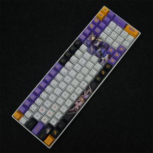 Acessórios 129 chaves gmk genshin keqing keycaps pbt corante sublimação teclado mecânico tampa de tecla Chery perfil para switch mx