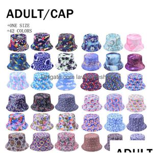 Party Hats Leopard Print Bucket Hat Trendy Animal Tie Dye Pattern Fisherman For Women Packable Cap Delivery Home Garden Festive Dhmuy