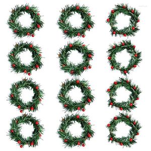Ljushållare 12 stycken julring med bärgräshållare ringer små kransar för