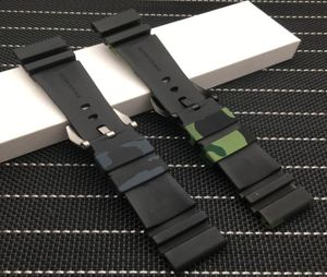 24 mm 26mm Camouflage colorido Silicone Rubber Watch Band Substitua para Panerai Strap Watch Band Band à prova d'água Tools5845952