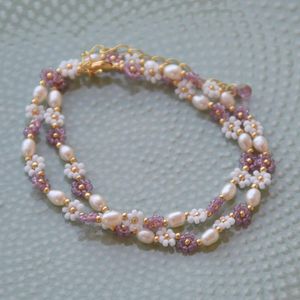 Necklaces Bohemia Delicate Handmade Daisy Flower Necklace Pastel Muyuki Beads Mixed With Pearls Choker Jewelry for Women