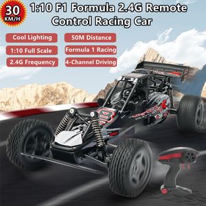 Stor storlek 1:10 Formel 1 F1 High Speed ​​Remote Control Racing Car 2,4 GHz 30 km/h 43 cm stor storlek Cool Lighting RC Big Foot Car Toy