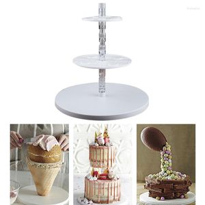 Moldes de cozimento criativo 3 camadas Bolo quadro de decoração prática molde o fondant kit de sobremesas de sobremesas de moldura