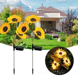 Solar Sunflowers Outside Garden Lawn Light Waterproof Lamp Flowers Pathway For Patio Yard Wedding Holiday Decoration