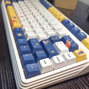 Tillbehör Astronaut Theme KeyCap 130 Keys Cherry Profile för MX Switch Gaming Mechanical Keyboard PBT SubliMation Keycaps