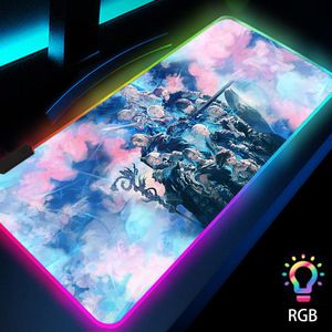 Pads Final Fantasy Mouse Pad RGB Light Large DeskMat ​​Gaming Mousepad XXL PC Accessories Big LED Table Mat Gamer Mouse Pads 400x900