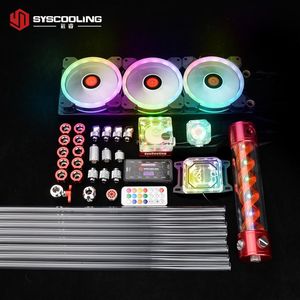 Cooling Syscooling PC water cooling kit for AMD CPU AM4 socket PETG tube liquid cooling system RGB support with 360mm radiator