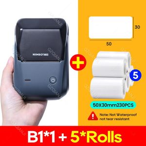 Printers NIIMBOT B1 Cheaper Than B21 Label Sticker Printer Maker with Adhesive Thermal Barcode Label Paper Roll for Clothing Hangtag Food