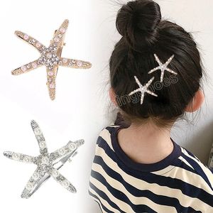 2PCS Elegant Sea Star Hairpin Womens Girls Sweet Starfish Hair Clip Headwear Side Bangs Clips Fashion Hair Accessories Gifts