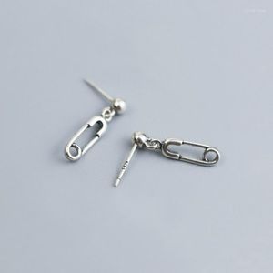 Dangle Earrings 925 Sterling Silver Personality Originality Paper Clip Women Wedding Temperament Simplicity