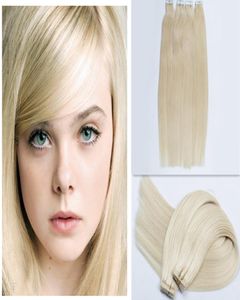 Fita de fita em extensões de cabelo 40pcs 1424 polegadas 60g 100g reto Remy Hair Weaves Skin Weft 100 Extensões de cabelo humano1746930