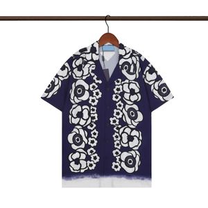 Camisa de grife masculina camisetas impressas camisa de boliche havaí camisas casuais florais homens magro vestido de manga curta havaiana t-shirt 789789