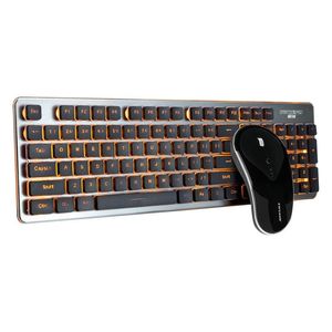 Combos Keyboard and mouse set mute light and thin office wireless keyboard simple luminous mouse