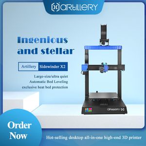 New3D Yazıcı Topçu Sidewinder X2 SWX2 300X300X400mm Büyük Artı Boyutu Yüksek Hassas Çift Z Ekseni TFT Dokunmatik Ekran Taraması