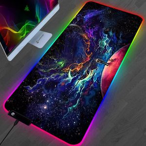 Rests RGB Galaxy Space Night Art Diy Mouse Pad Gaming Accessories Anime Keyboard Mousepad XXL PC Gamer Completo Computer Grey Desk Mat