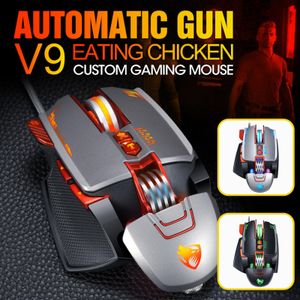 Möss v9 Gaming Mouse PC Laptop Universal OEM Competitive Mouse Justerbar Vikt Multifunktion Mus Makro LED -effekt 3200DPI #G3