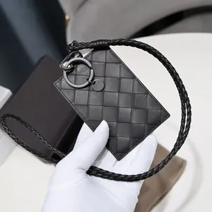 Luksusowa marka projektant etui na karty prawdziwej skóry pracy torba na dokumenty tkane moda męska ID wizytówka damska torba pracownicza karta