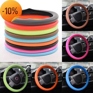 Nuovo set coprivolante per auto bagliore a 16 colori Set coprivolante in pelle siliconica Copriruota per auto antiscivolo Copriguanto per volante morbido