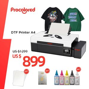 Printers Procolored DTF Printer A4 Size For DIY T shirt Clothes Print Direct to Film Meaningful Present Making Machine For Family Friends