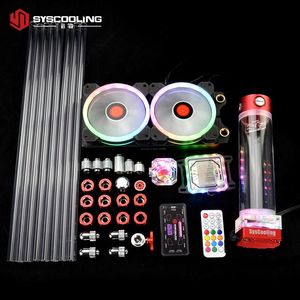 Kylsyscooling Petg Tube Water Cooling Kit för AMD AM4 CPU Socket Liquid Cooling med RGB -lampor 240 mm Koppar Radiator