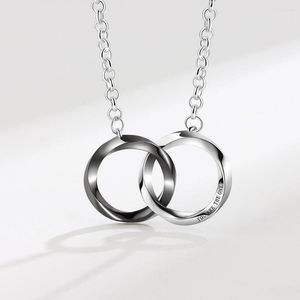 Pendant Necklaces Interlinked Mobius Circle Rings Necklace For Women Men Zircon Letter Love Fashion Wedding Couple Jewelry Gift